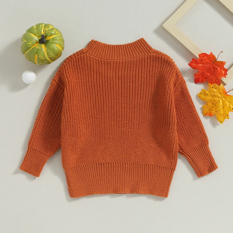 Cute Baby Knitted Sweater with Spooky Halloween Ghost Spider Design Cozy Long Sleeve Pullover for Infant and Toddler