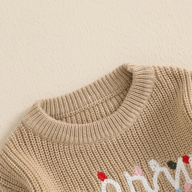 Children s Holiday Sweaters Cozy Winter Knitwear Festive Pullovers Warm Jumper Tops with Cute Embroidered Designs - Image 4