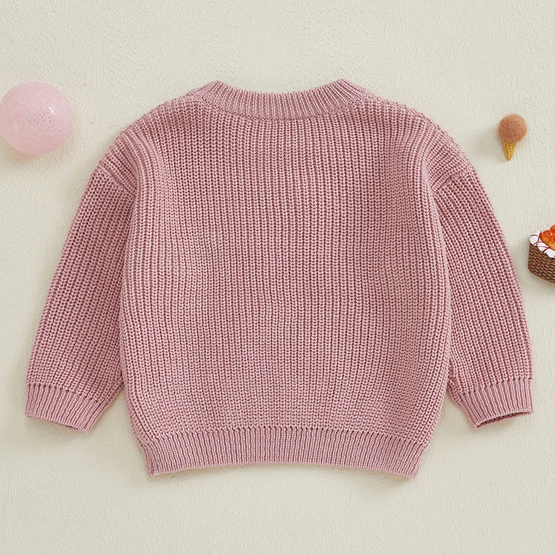 Kids Unisex Cable Knit Sweater with Crew Neck and Colorful Striped Pattern for Fall Winter Warm Pullover Knitwear