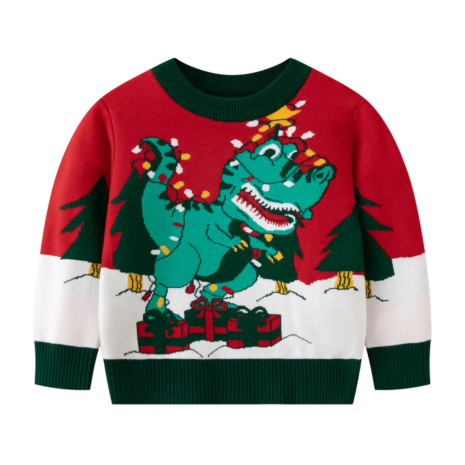 Toddler Boys Girls Christmas Sweaters Cartoon Warm Knitted Sweater Long Sleeve Top Knitwear Toddler Knit Sweater Pullovers Xmas