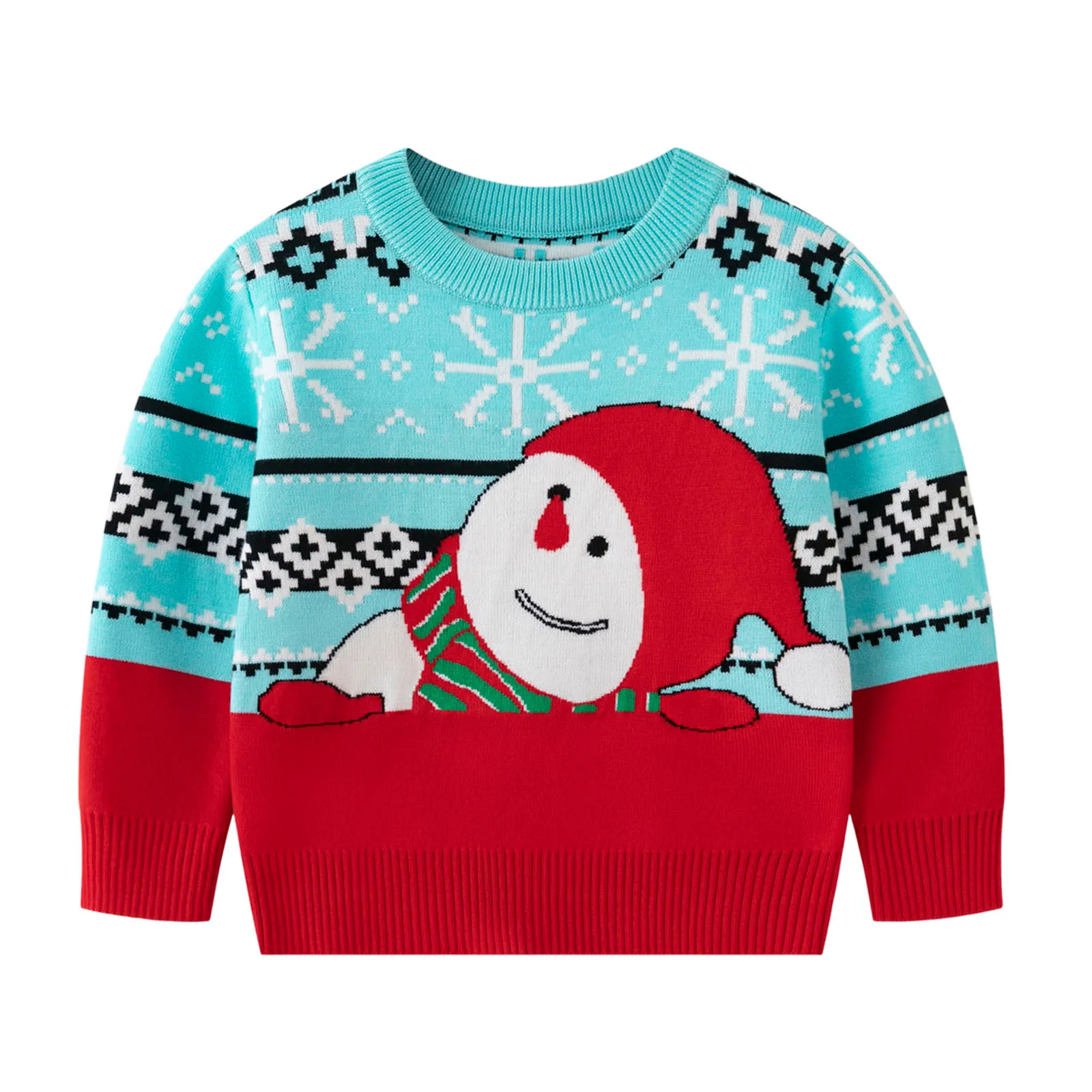 Toddler Boys Girls Christmas Sweaters Cartoon Warm Knitted Sweater Long Sleeve Top Knitwear Toddler Knit Sweater Pullovers Xmas