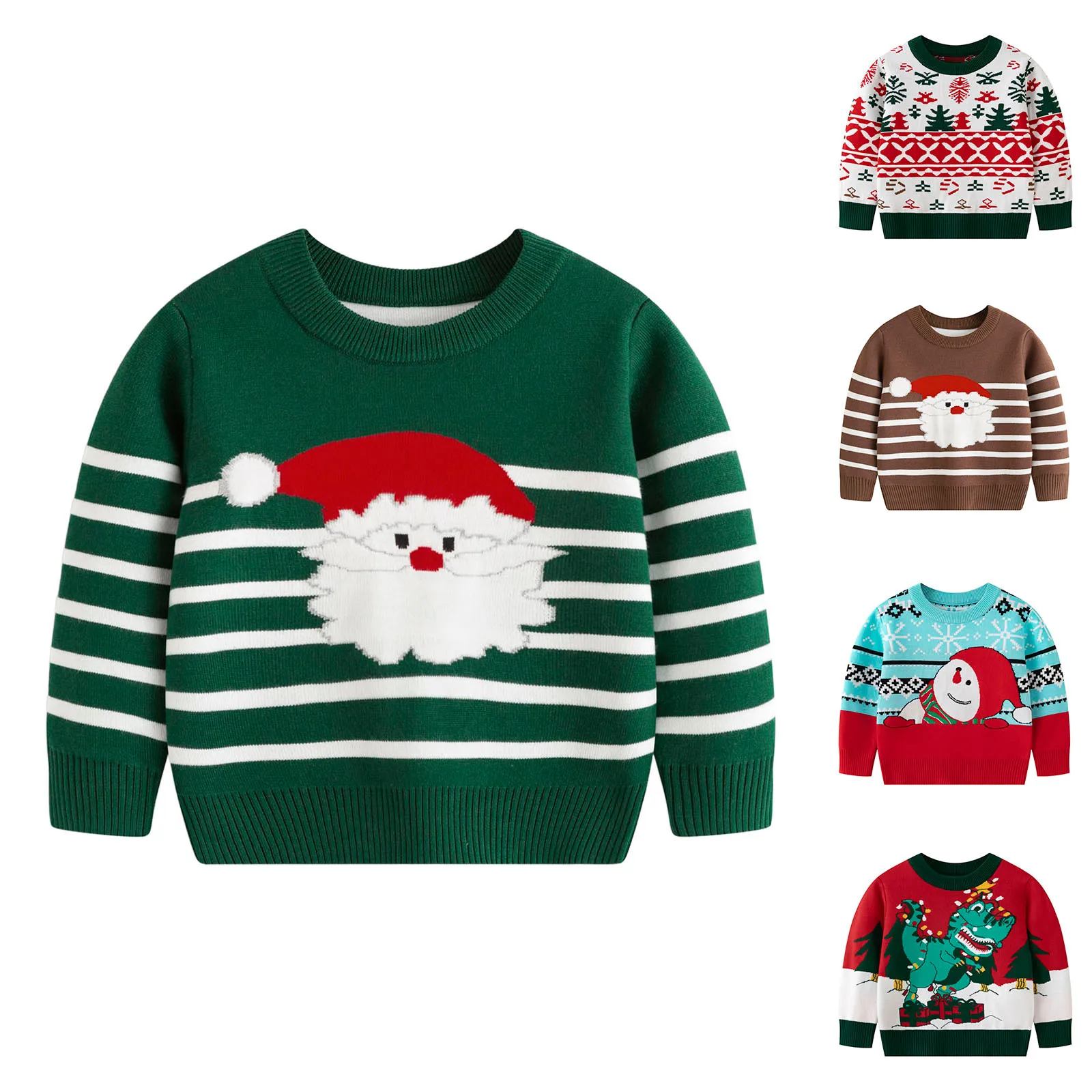 Toddler Boys Girls Christmas Sweaters Cartoon Warm Knitted Sweater Long Sleeve Top Knitwear Toddler Knit Sweater Pullovers Xmas