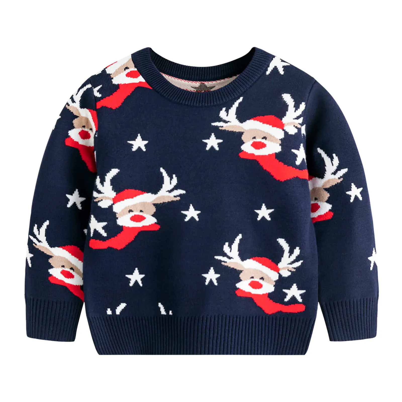 2024 Christmas Sweaters Autumn Winter Kids Warm Pullovers Baby Cartoon Knitted Sweaters Children Clothes Boys Girls Xmas Jumper