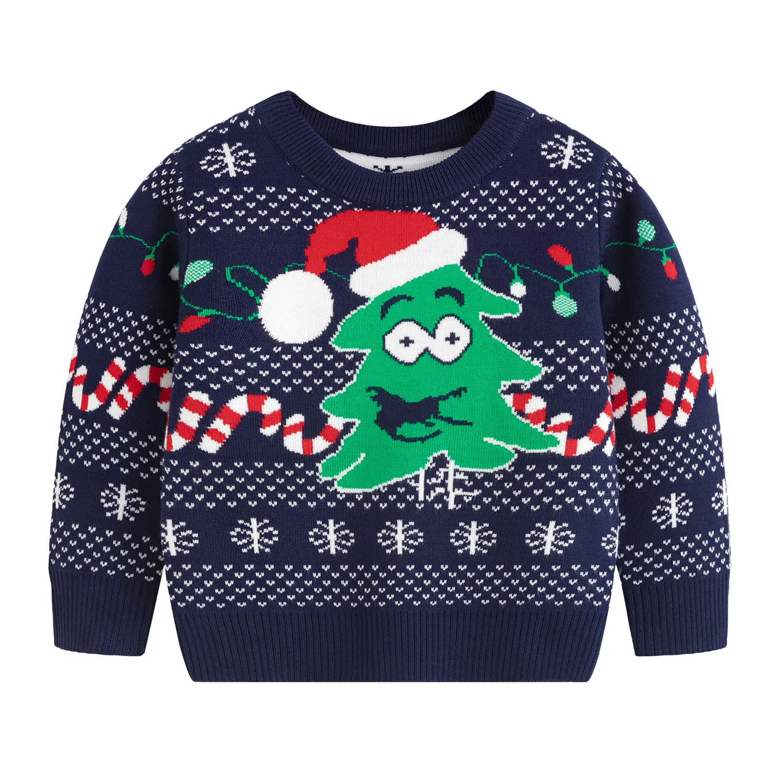 2024 Christmas Sweaters Autumn Winter Kids Warm Pullovers Baby Cartoon Knitted Sweaters Children Clothes Boys Girls Xmas Jumper