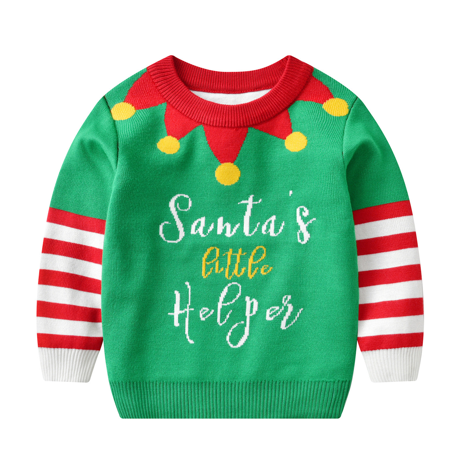 Leisure Children'S Clothing Girls Sweater Knitted Pullover Baby Christmas Double Layer Jacquard Base Coat Ins Kids Boys Clothes