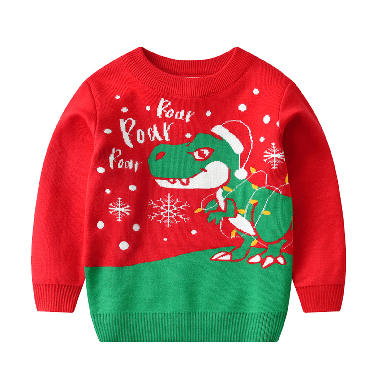 Leisure Children'S Clothing Girls Sweater Knitted Pullover Baby Christmas Double Layer Jacquard Base Coat Ins Kids Boys Clothes