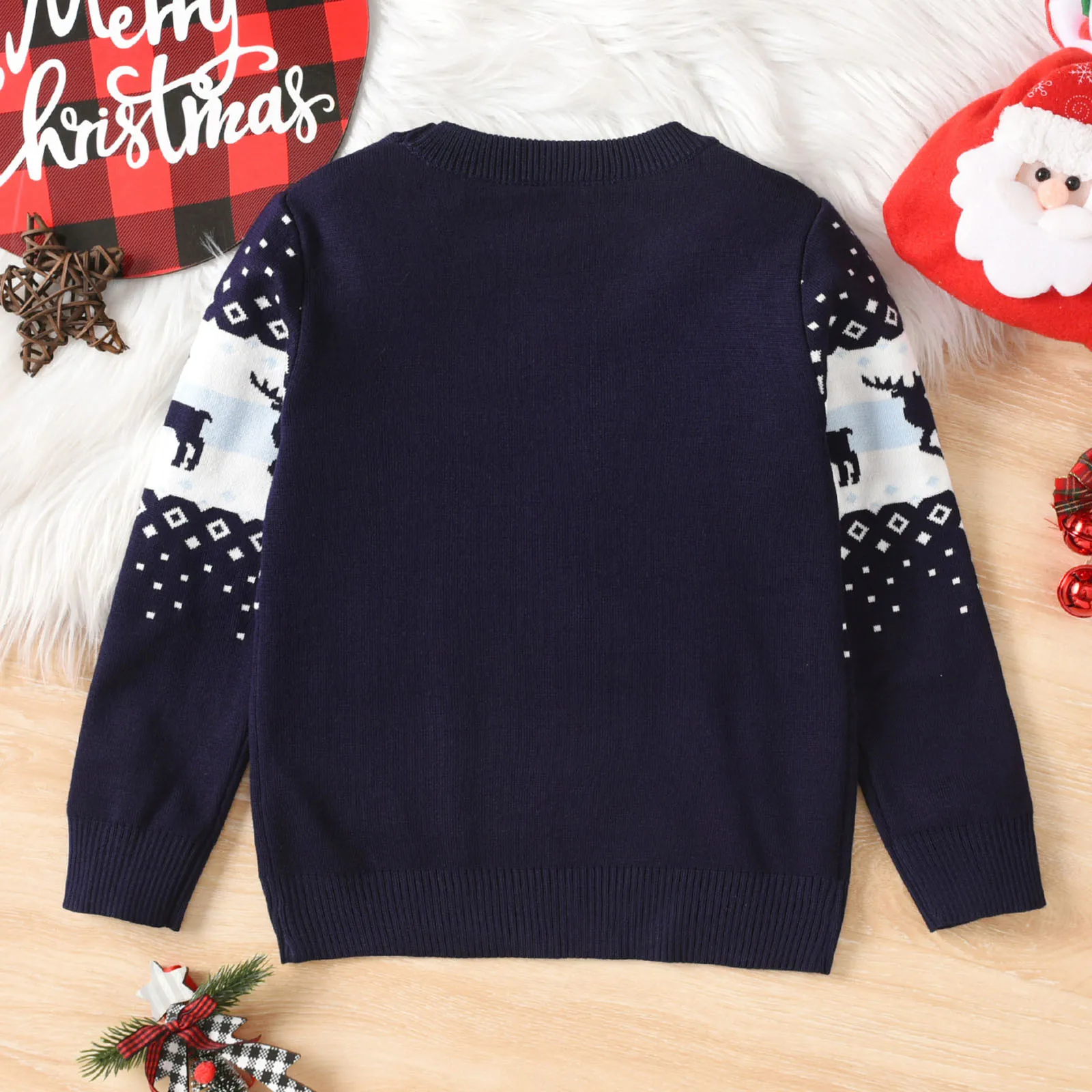 Toddler Boys Girls Christmas Sweaters Cartoon Warm Knitted Sweater Long Sleeve Tops Knitwear Pullovers For Children Boys Clothes