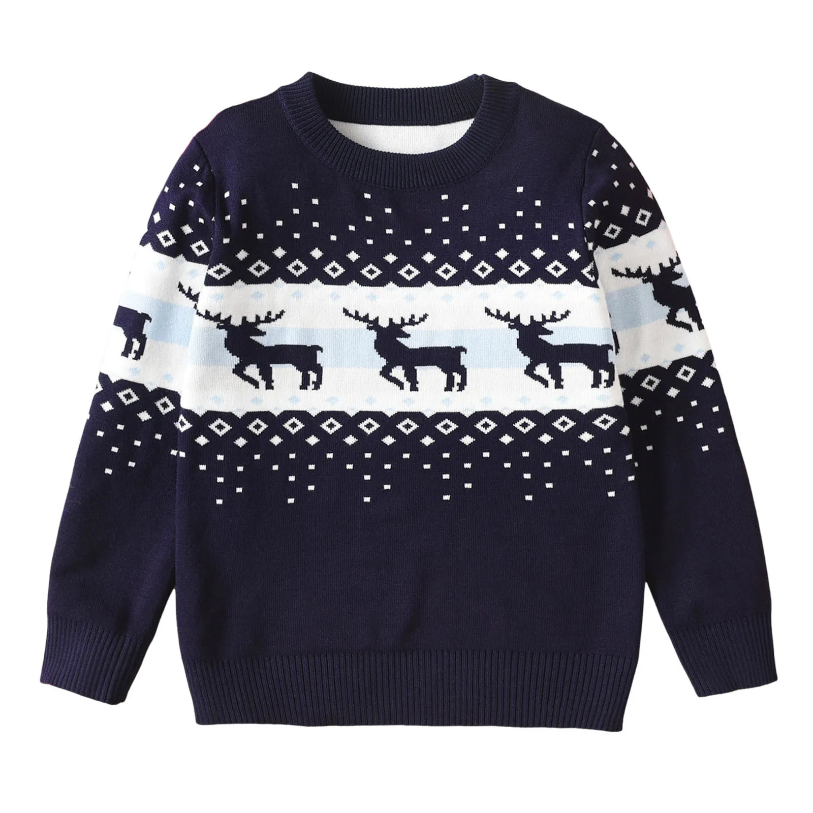 Toddler Boys Girls Christmas Sweaters Cartoon Warm Knitted Sweater Long Sleeve Tops Knitwear Pullovers For Children Boys Clothes