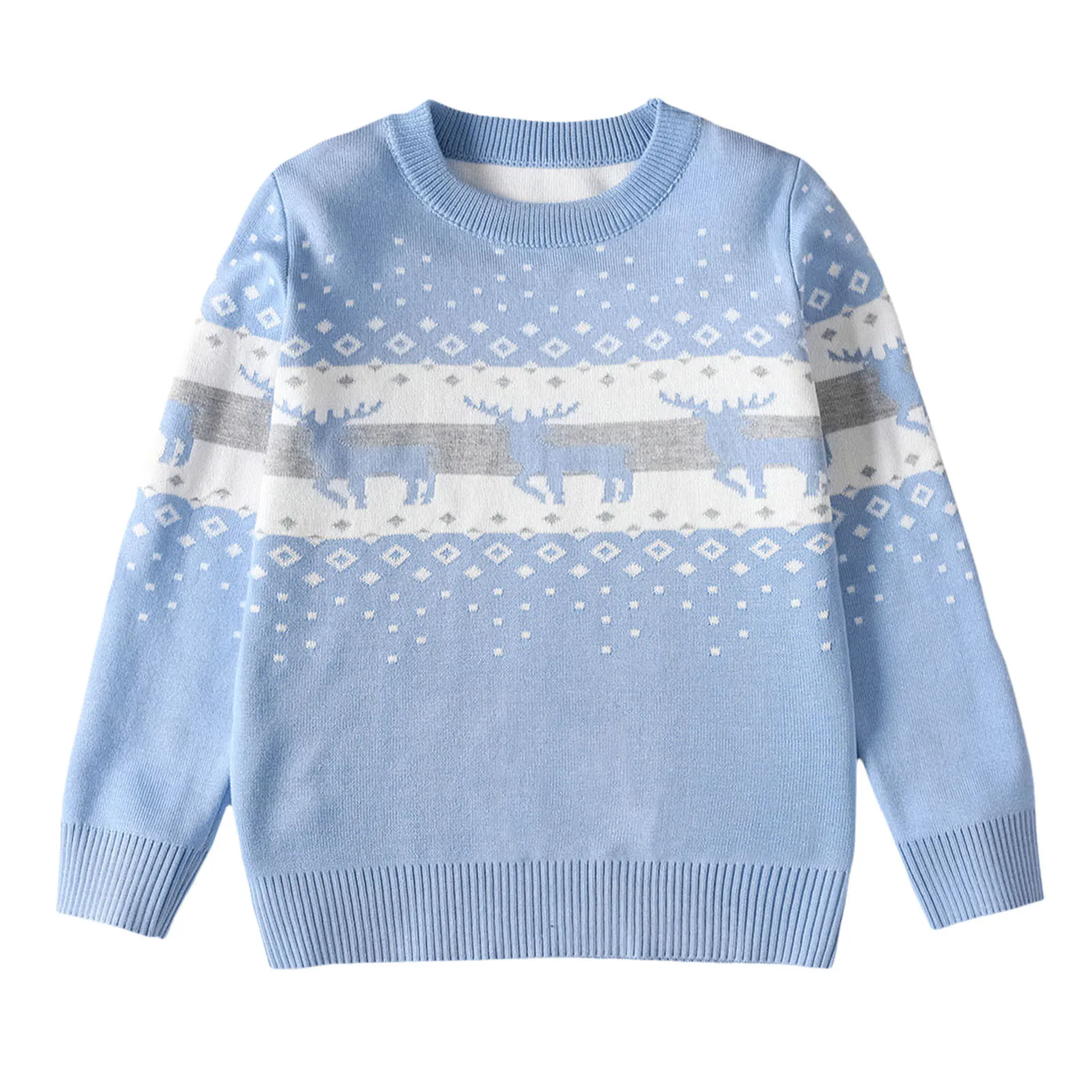 Toddler Boys Girls Christmas Sweaters Cartoon Warm Knitted Sweater Long Sleeve Tops Knitwear Pullovers For Children Boys Clothes