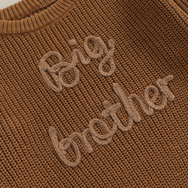 2023-09-18 Lioraitiin 12M-5Y Winter Newborn Kids Boys Sweaters Cotton Long Sleeve Letter Embroidery Pullover Loose Knitwear Tops