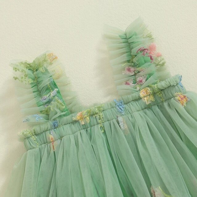 2024-05-23 Lioraitiin Little Girls Summer Princess Dress Sleeveless 3D Flower A-line Sweet Tulle Dresses - Image 5