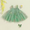 2024-05-23 Lioraitiin Little Girls Summer Princess Dress Sleeveless 3D Flower A-line Sweet Tulle Dresses - Image 3