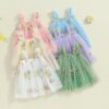 2024-05-23 Lioraitiin Little Girls Summer Princess Dress Sleeveless 3D Flower A-line Sweet Tulle Dresses