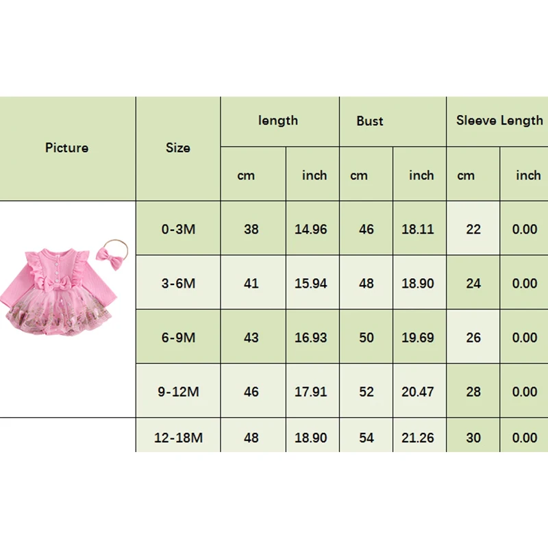 Infant Baby Girl Princess Romper Dress Fall Spring Long Sleeve Crew Neck Ruffled Butterfly Embroidery Mesh Dress with Headband