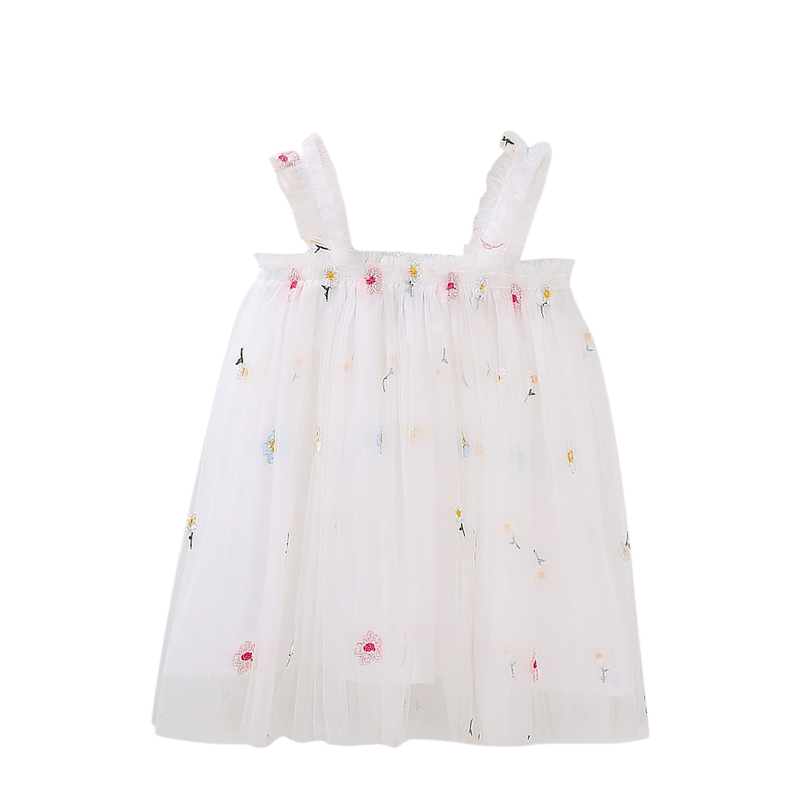 1-6y Toddler Kids Girls Daisy Dress Baby Girl Tulle Princess Birthday Party Dress Floral Summer Sleeveless Beach Tutu Dress 2024