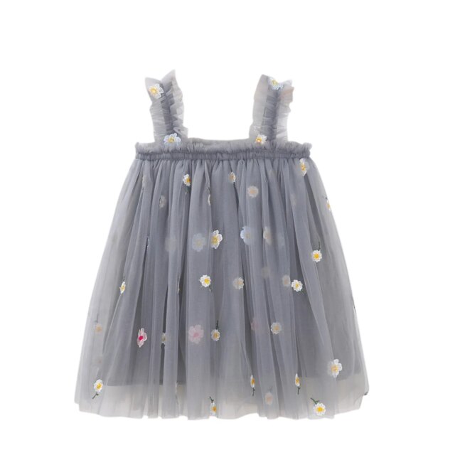 1-6y Toddler Kids Girls Daisy Dress Baby Girl Tulle Princess Birthday Party Dress Floral Summer Sleeveless Beach Tutu Dress 2024 - Image 2