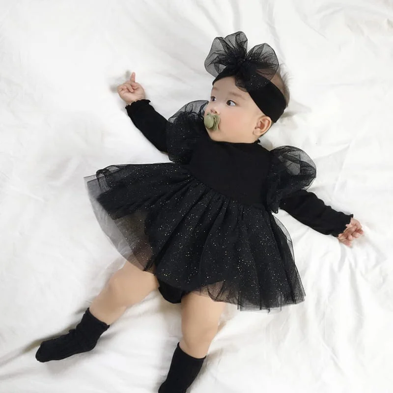 Princess Baby Girl Dresses + Headband Wedding Party Baptism Outfit