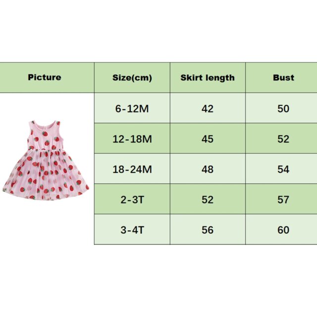 Infant Baby Girls Sleeveless Floral Birthday Dress Princess Children Strawberry Print Layered Mesh Summer Fluffy Dresses Clothes - Image 5
