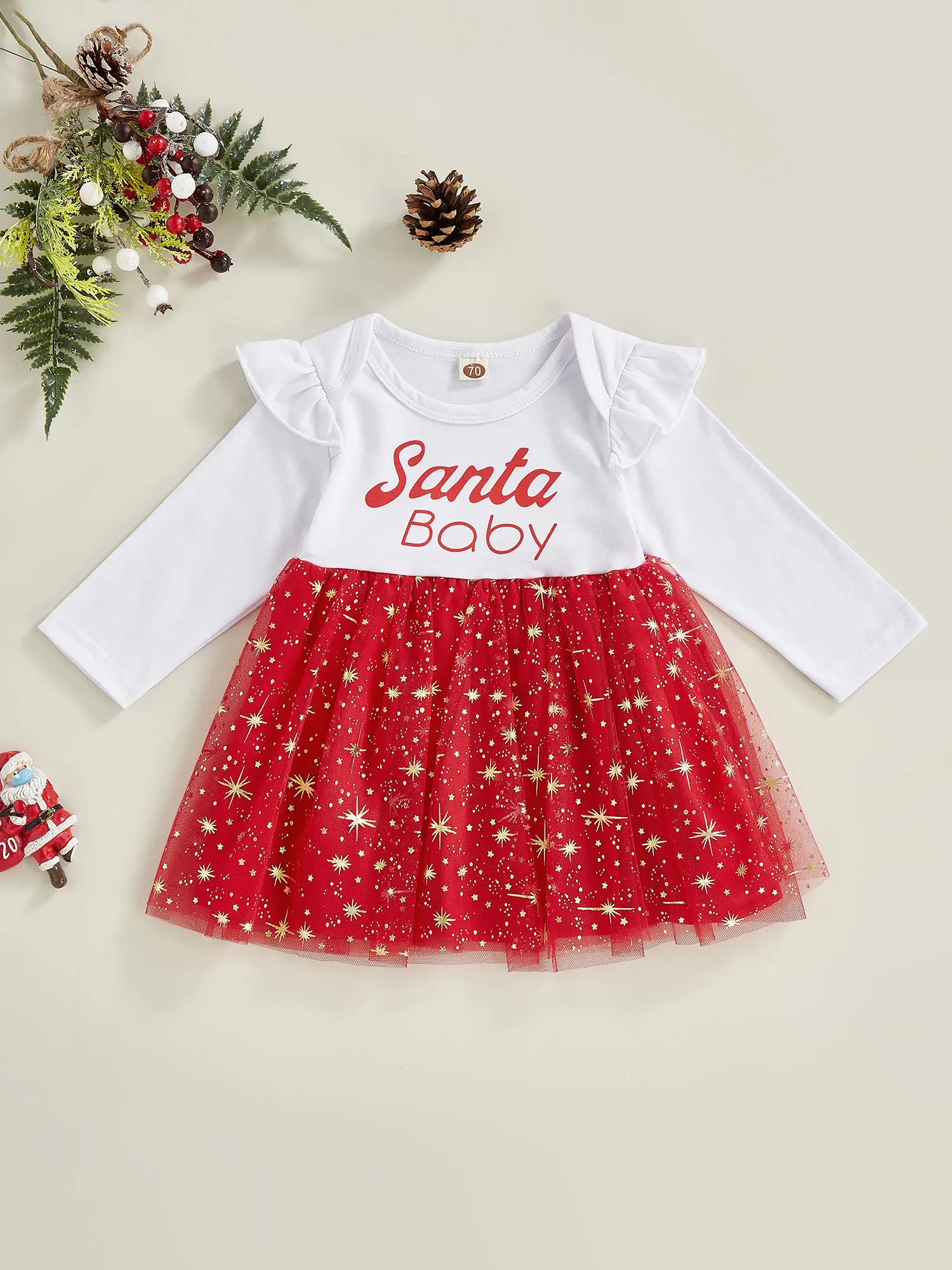 Toddler Girl Winter Dress Short Sleeve Crew Neck Reindeer Print Knit Sweater Dress with Pom Pom Trim and Bow Detail