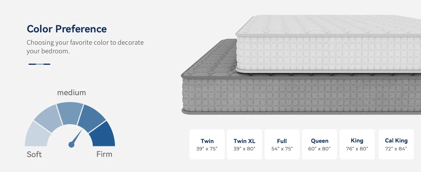 8 Inch Multilayer Hybrid Twin Mattress - Multiple Sizes & Styles Available, Ergonomic Design with Memory Foam and Pocket Spring,