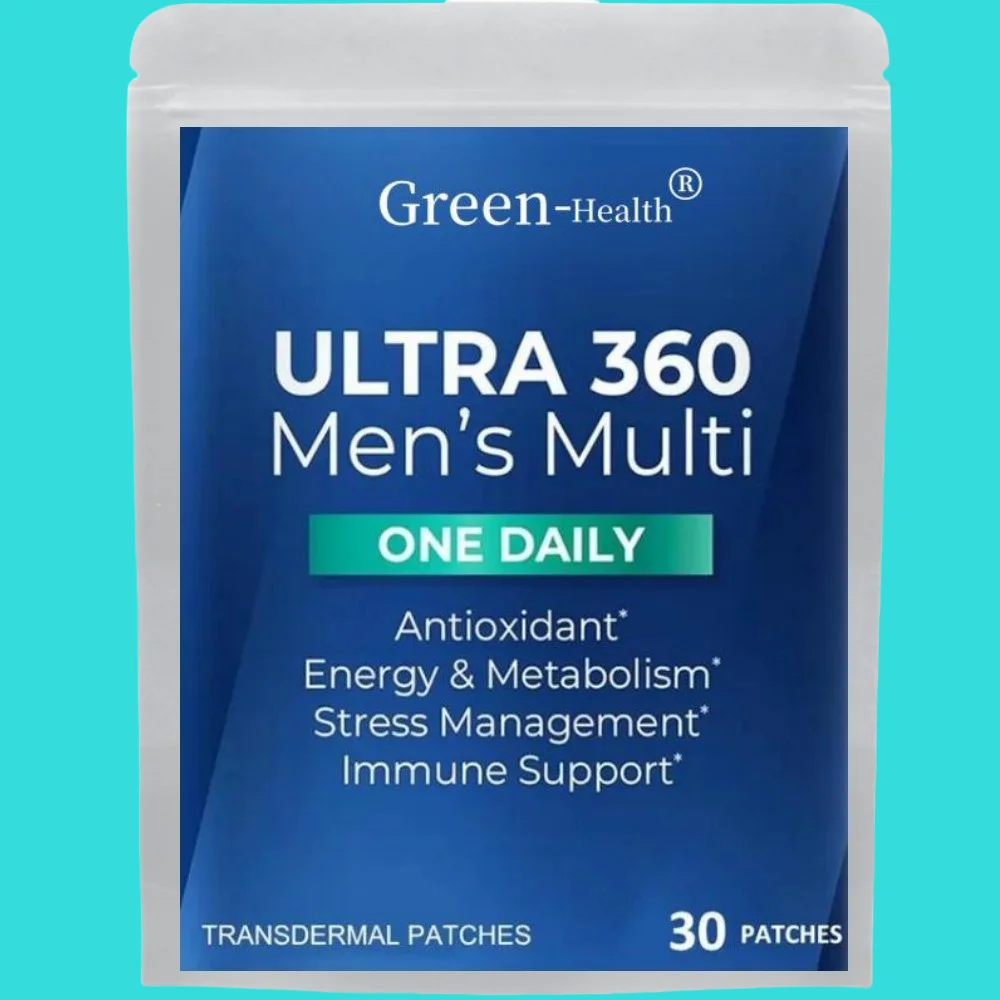 30 Patches Ultra 360 Multivitamin TRANSDERMAL PATCHES for Men with Vitamin A, C, D, E & Zinc for Energy & Immune Support