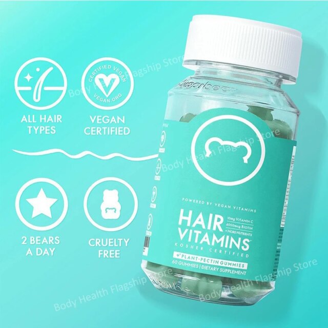 Pro Hair Vitamins Bear Gummy Women Multivitamins Supply Extra Strength Biotin 6000mcg, Growth Tools for Men & Women - 60 Gummies - Image 2