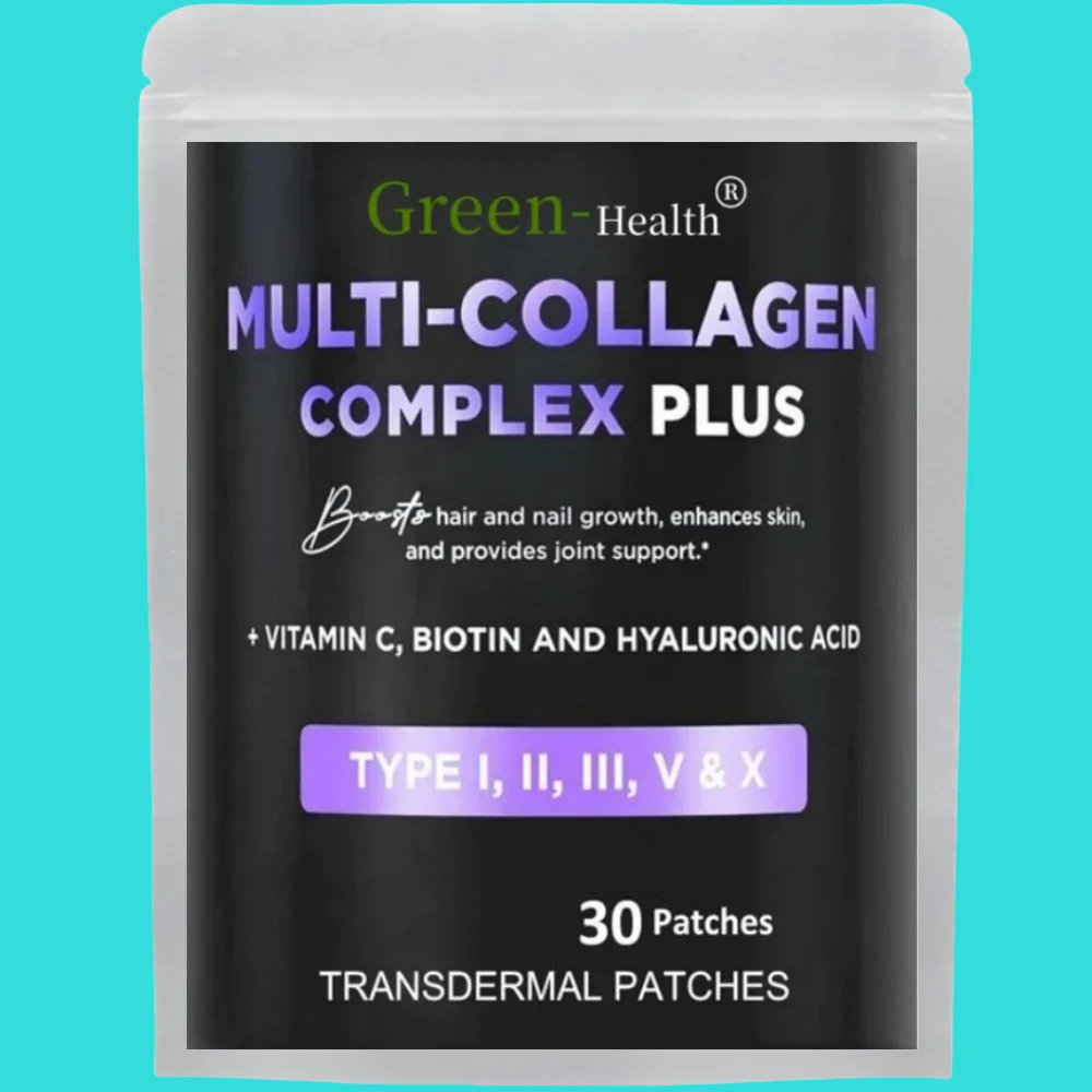 Multi Collagen Plus Transdermal Patches with Biotin, Vitamin C for Women & Men Hair Growth Support Skin 30 Patches