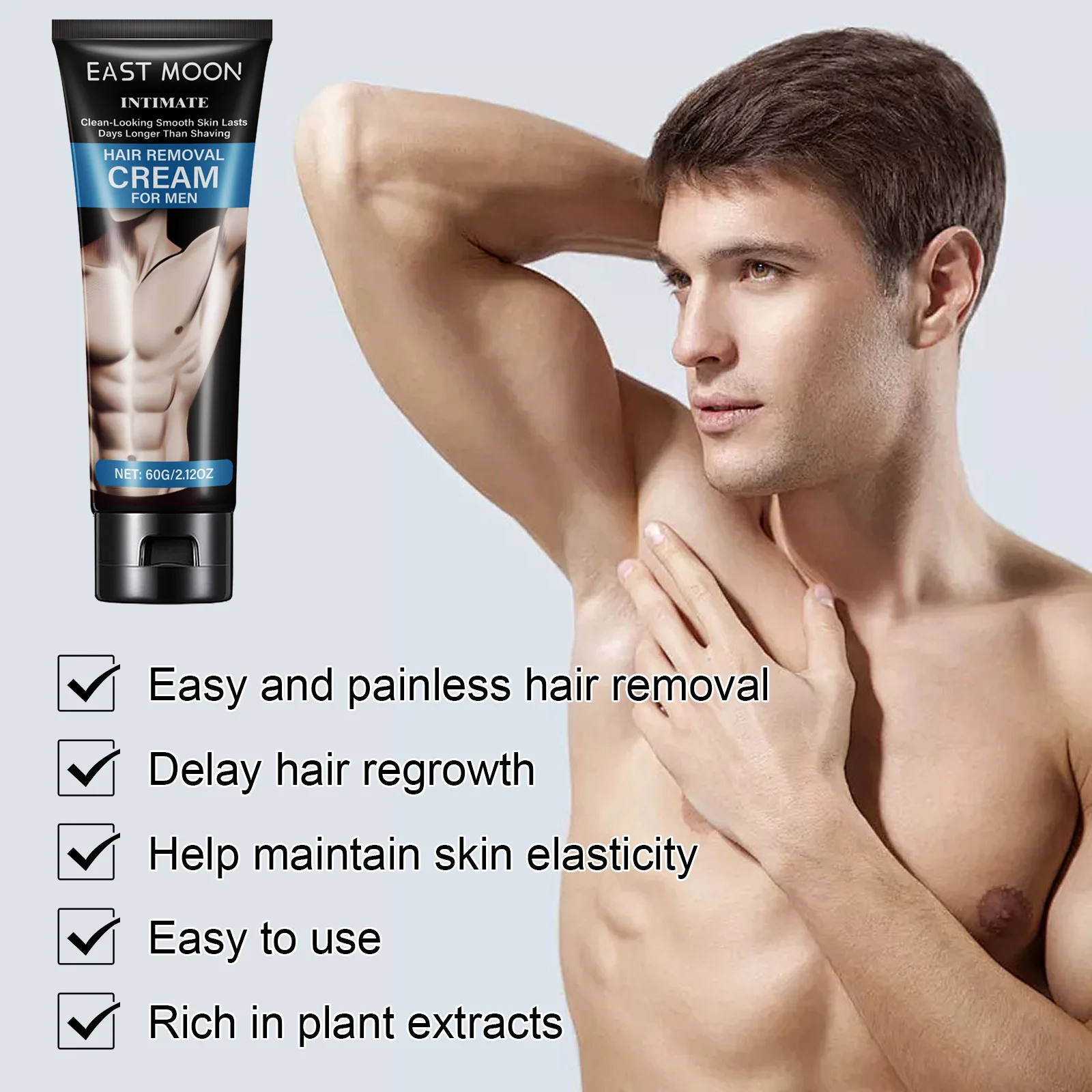 Vitamin Men Hair Removal Cream Growth Inhibitor Gently Painless Private Parts Long Lasting Soothing Whole Body Depilatory Cream