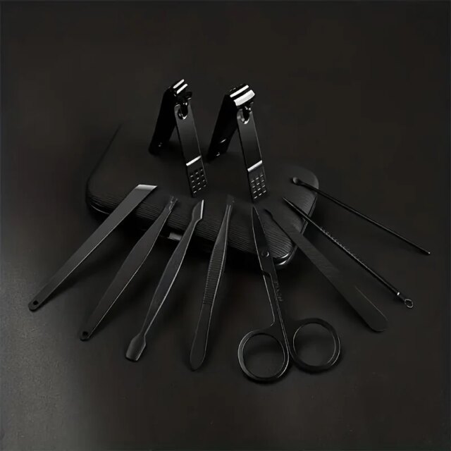 7pcs-24pcs Professional Black Nail Clippers Kit - Ultra Sharp Fingernail and Toenail Cutters for Men and Women - Sturdy Pedicure - Image 4