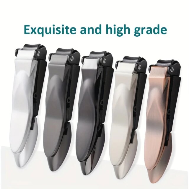 1-piece Nail Clippers for Men with Catcher -Sharp Heavy Duty Self-Collecting Nail Cutters with Ergonomic Lever Keep Fingernails - Image 3