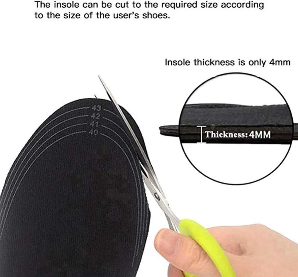 USB Heated Shoe Insoles Feet Warm Sock Pad Mat Electrically Heating Insoles Washable Warm Thermal Insoles Unisex WJ014 Insoles