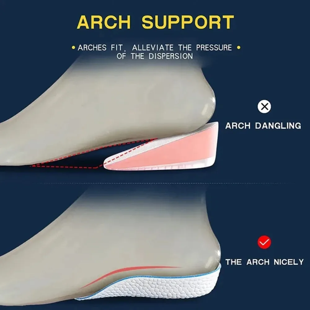 New Breathable Invisible height Insole Arch support Convenient to Use Half Insole Durable Orthopedic Foot Sole Pad for Men Women