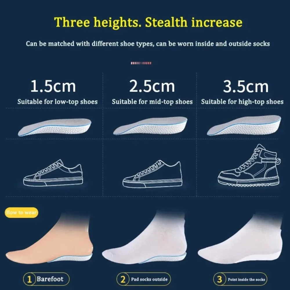 New Breathable Invisible height Insole Arch support Convenient to Use Half Insole Durable Orthopedic Foot Sole Pad for Men Women