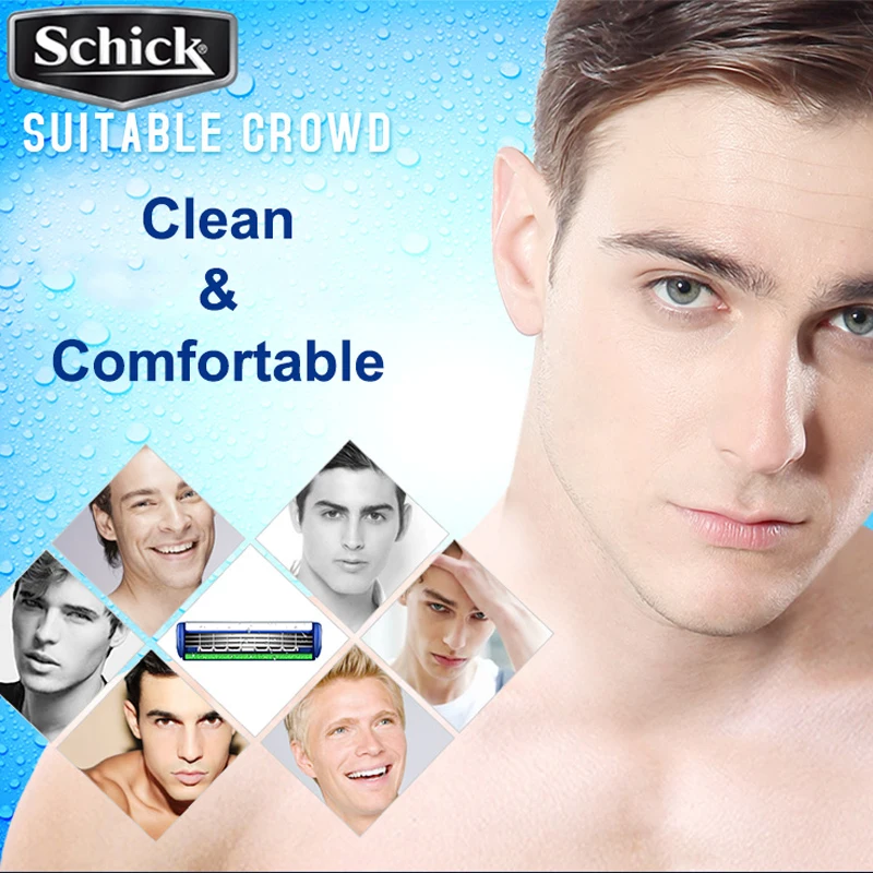 24 Blades/Lot NEW Original Schick Ultra Blue Razor Blade Men Beard Styling Shaver Hair Shaving Vitamin E Skin Care Free Shipping