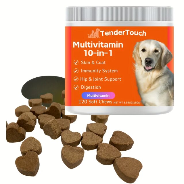 120 Chews - 1 Pack (1 x 180g/6.35oz) 180g/6.35oz - TenderTouch Multivitamin Dog Supplement, Digestive Enzymes, Grain Free Dog - Image 3