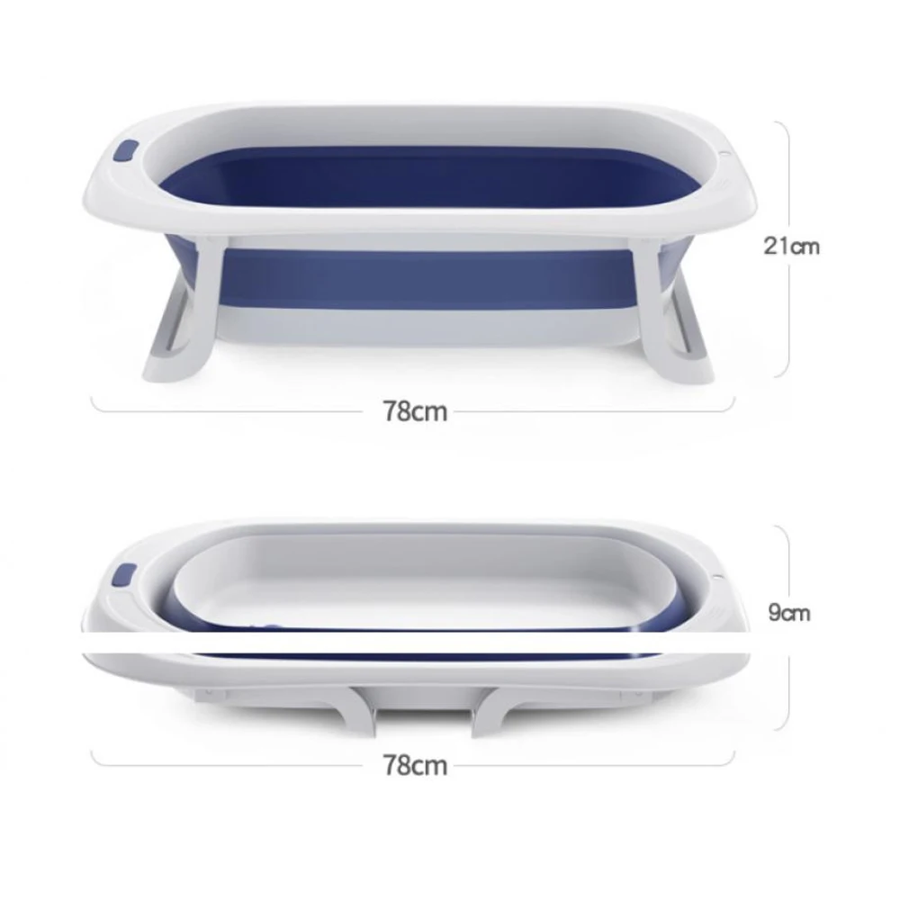 Foldable Baby Bathtub Infants Toddlers 0-36 Months Portable Travel Baby Tub Multifunctional With Newborn Cushion Anti-Skid Pad