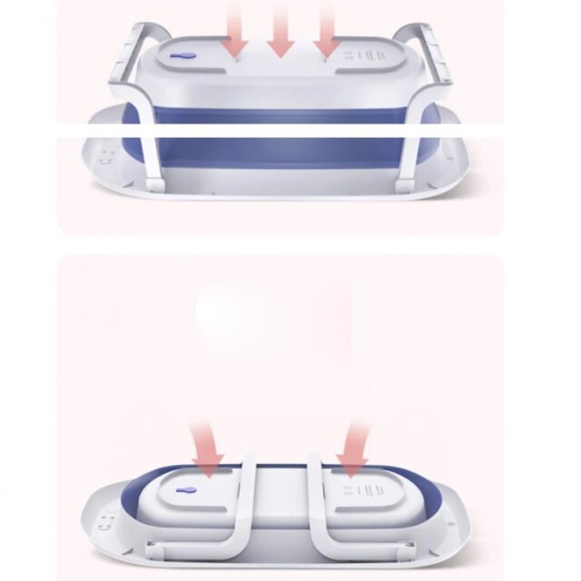 Foldable Baby Bathtub Infants Toddlers 0-36 Months Portable Travel Baby Tub Multifunctional With Newborn Cushion Anti-Skid Pad - Image 5