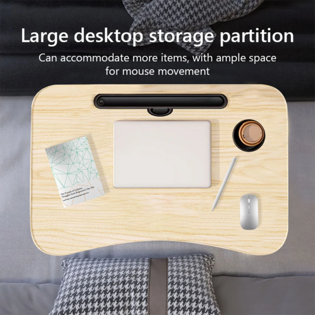 Laptop Bed Table Foldable Lap Table with Cup Holder Drawer Tablet Stand Laptop Bed Tray Table Portable Lap Table Foldable Legs - Image 3