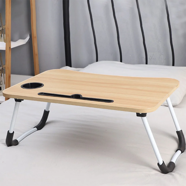 Laptop Bed Table Foldable Lap Table with Cup Holder Drawer Tablet Stand Laptop Bed Tray Table Portable Lap Table Foldable Legs - Image 5