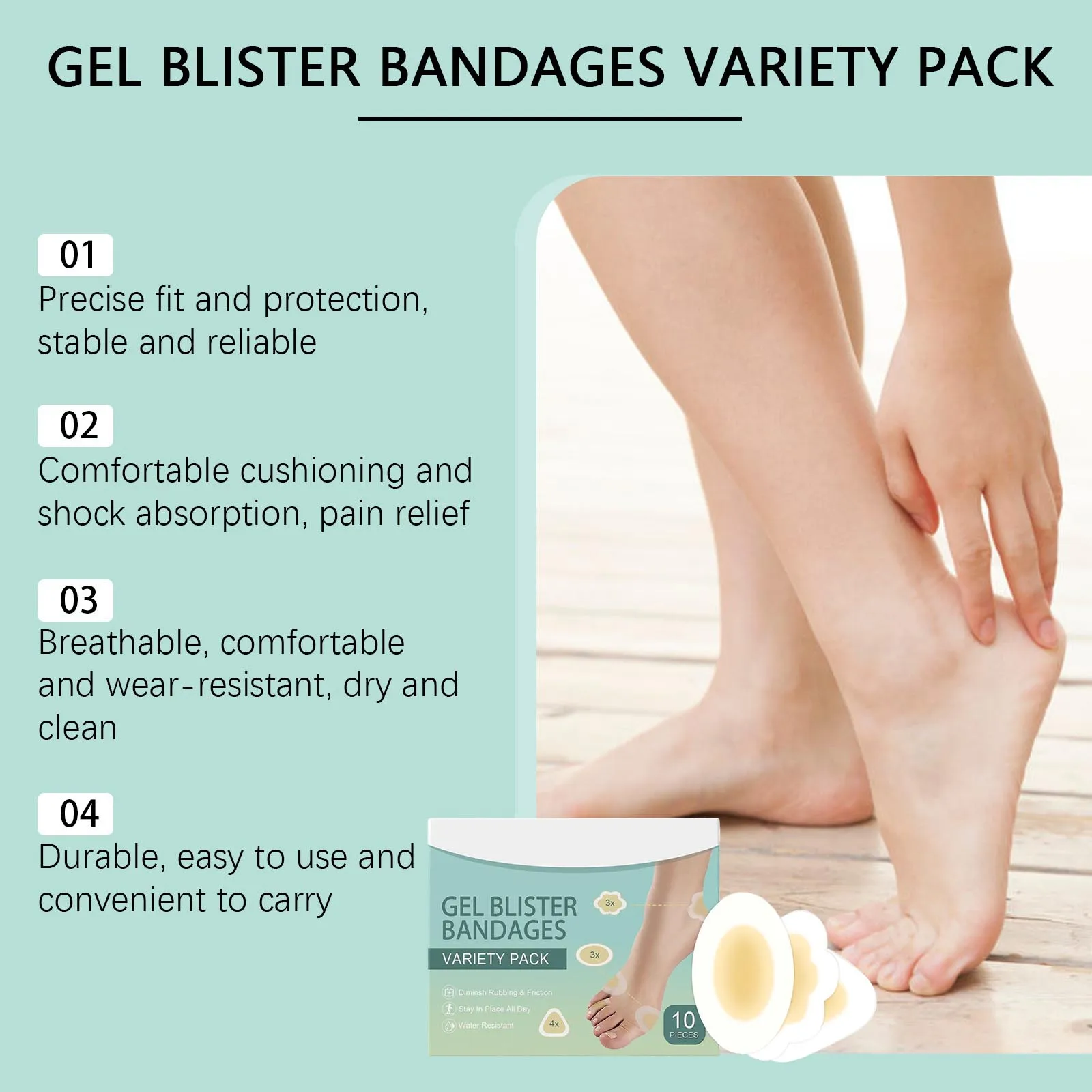 10pcs High Heels Gel Blister Bandages Breathable Protection Pad for Foot Skin Protection