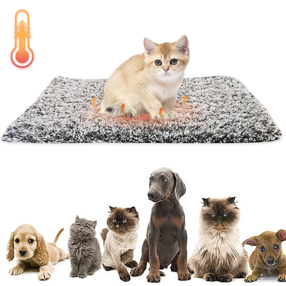 Cat Warmer Mat Self-Heating Warm Thermal Pet Pad Comfortable Pet Sleeping Mat Soft Thickened Blanket Pad for Indoor Outdoor Pets