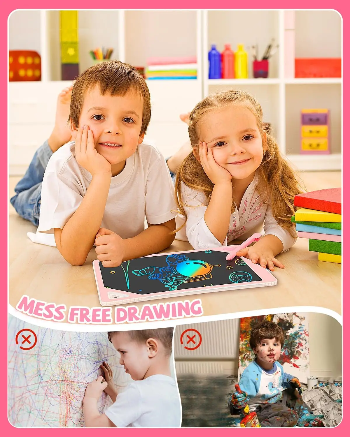 LCD Writing Tablet for Kids, 8.5 Inch Doodle Board Drawing Board Educational Kids Toys Birthday Gift for Boys Girls 3-12 Years O