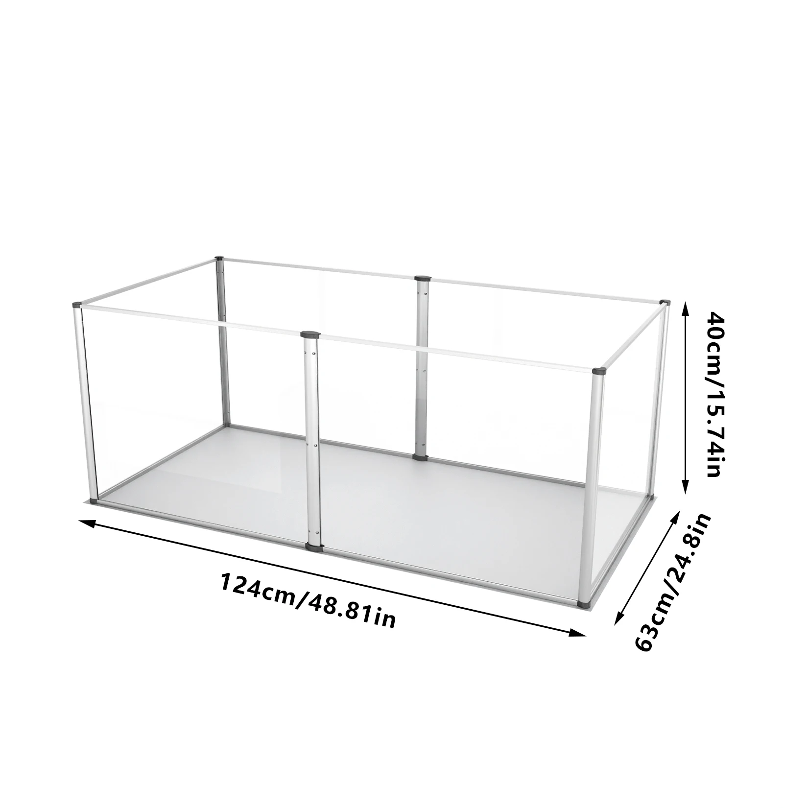 6 Panels Acrylic Pet Dog Playpen for Indoor with Waterproof Pad Puppy Crate Kennel Fence Cage for Guinea Pigs Hedgehogs