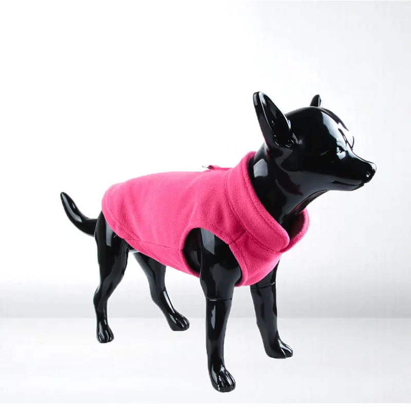 Winter Warm Fleece Dogs Clothes Chihuahua Coat Pet Jacket Vest with D-Ring French Bulldog Apparel Puppy Clothing York Costume