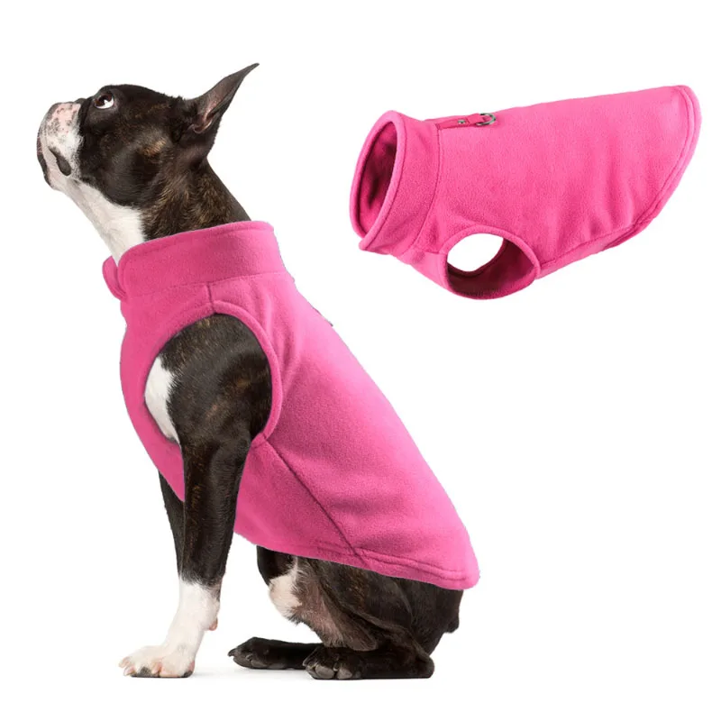 Winter Warm Fleece Dogs Clothes Chihuahua Coat Pet Jacket Vest with D-Ring French Bulldog Apparel Puppy Clothing York Costume