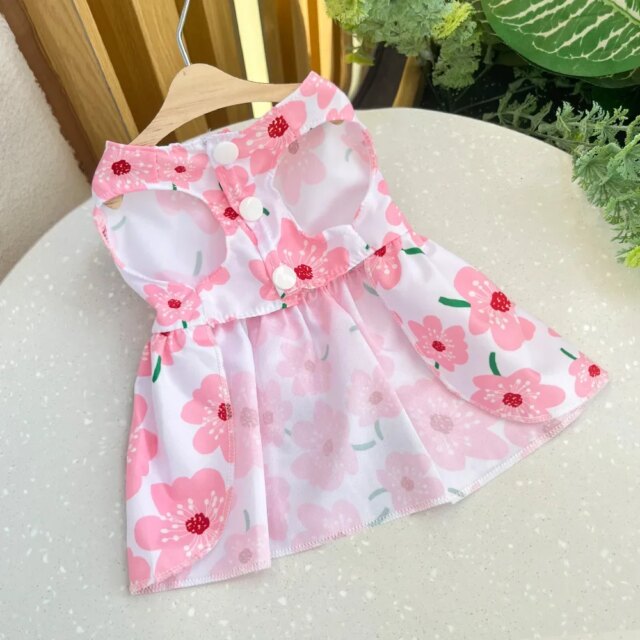 Summer Dog Princess Dress Kitten Pet Skirt Cute Printed Bow Lace Dog Dresses for Small Medium Puppies Poodle Chihuahua Apparel - Image 4