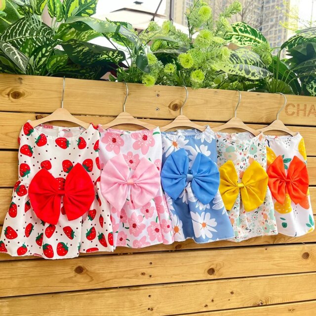 Summer Dog Princess Dress Kitten Pet Skirt Cute Printed Bow Lace Dog Dresses for Small Medium Puppies Poodle Chihuahua Apparel - Image 5