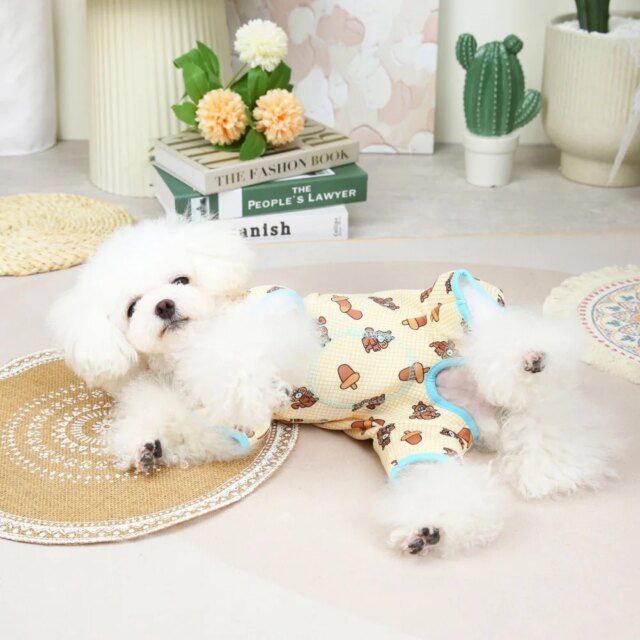 Dog Pajamas Pet Puppy Jumpsuit Soft Puppy Rompers For Small Dogs Cute Clothes Onesies Puppy Nightshirt Pet Puppy Dog Cat Apparel - Image 3