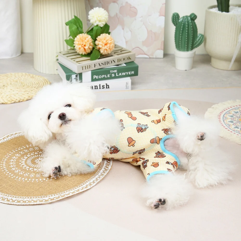 Dog Pajamas Pet Puppy Jumpsuit Soft Puppy Rompers For Small Dogs Cute Clothes Onesies Puppy Nightshirt Pet Puppy Dog Cat Apparel