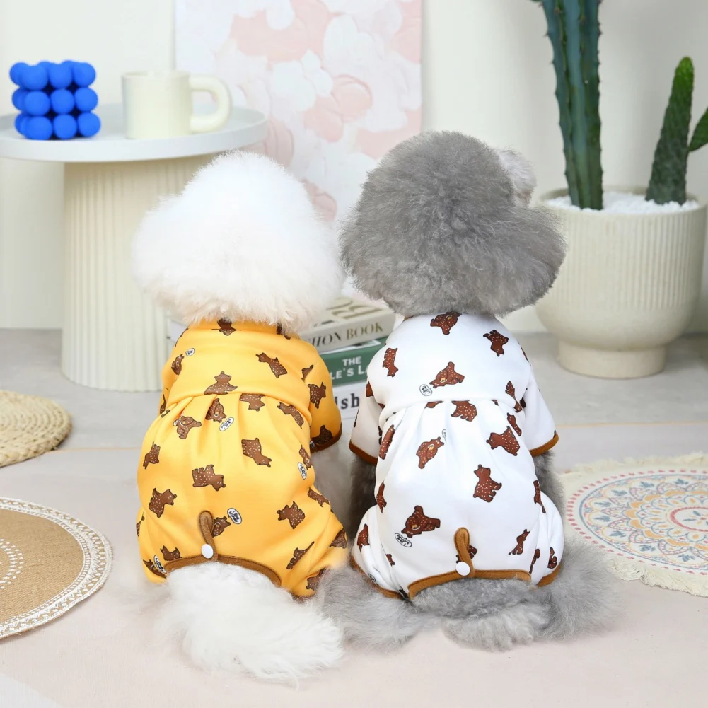 Dog Pajamas Pet Puppy Jumpsuit Soft Puppy Rompers For Small Dogs Cute Clothes Onesies Puppy Nightshirt Pet Puppy Dog Cat Apparel